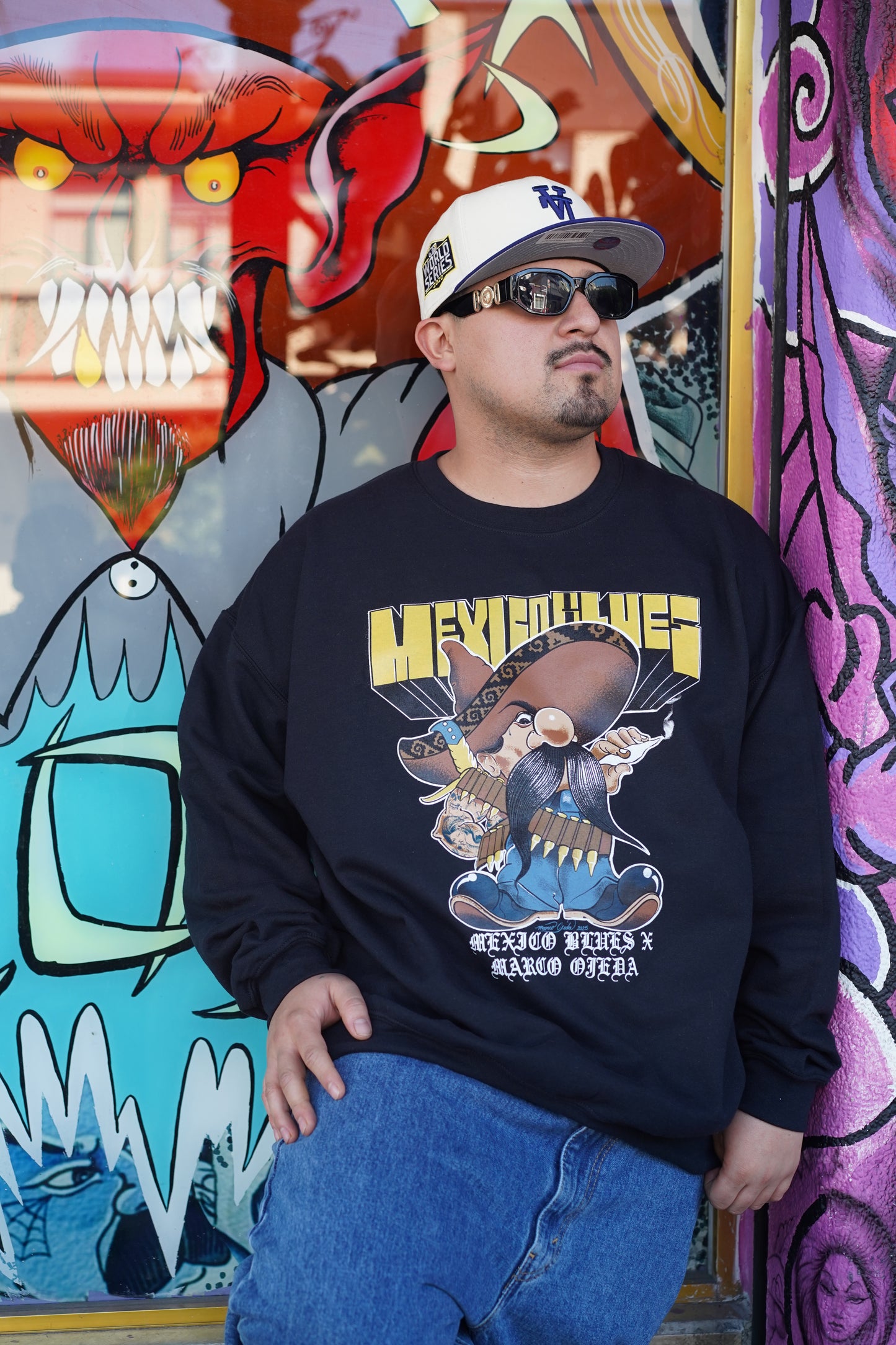 Mexico blues a crewneck sweatshirt