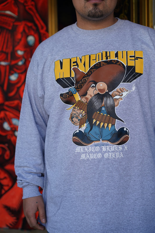 Mexico blues long sleeve grey